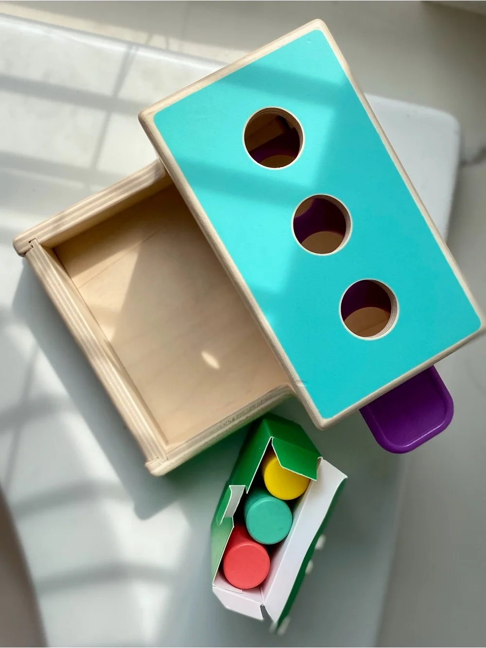 LovEvery Wooden Shape Sorter - Teal Top