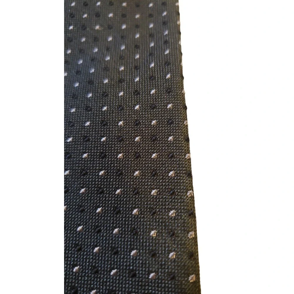 Banana Republic Mens Tie Necktie Dark Green White Micro‎ Dot Silk Classic Length