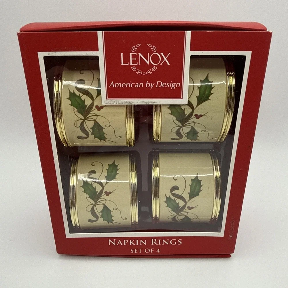 Lenox Holiday -American By Design Nouveau Napkin Rings Set Of 4