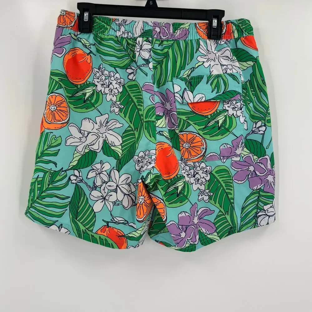 Vineyard Vines Mens Medium Multicolor Oranges Pattern Swimming Trunks