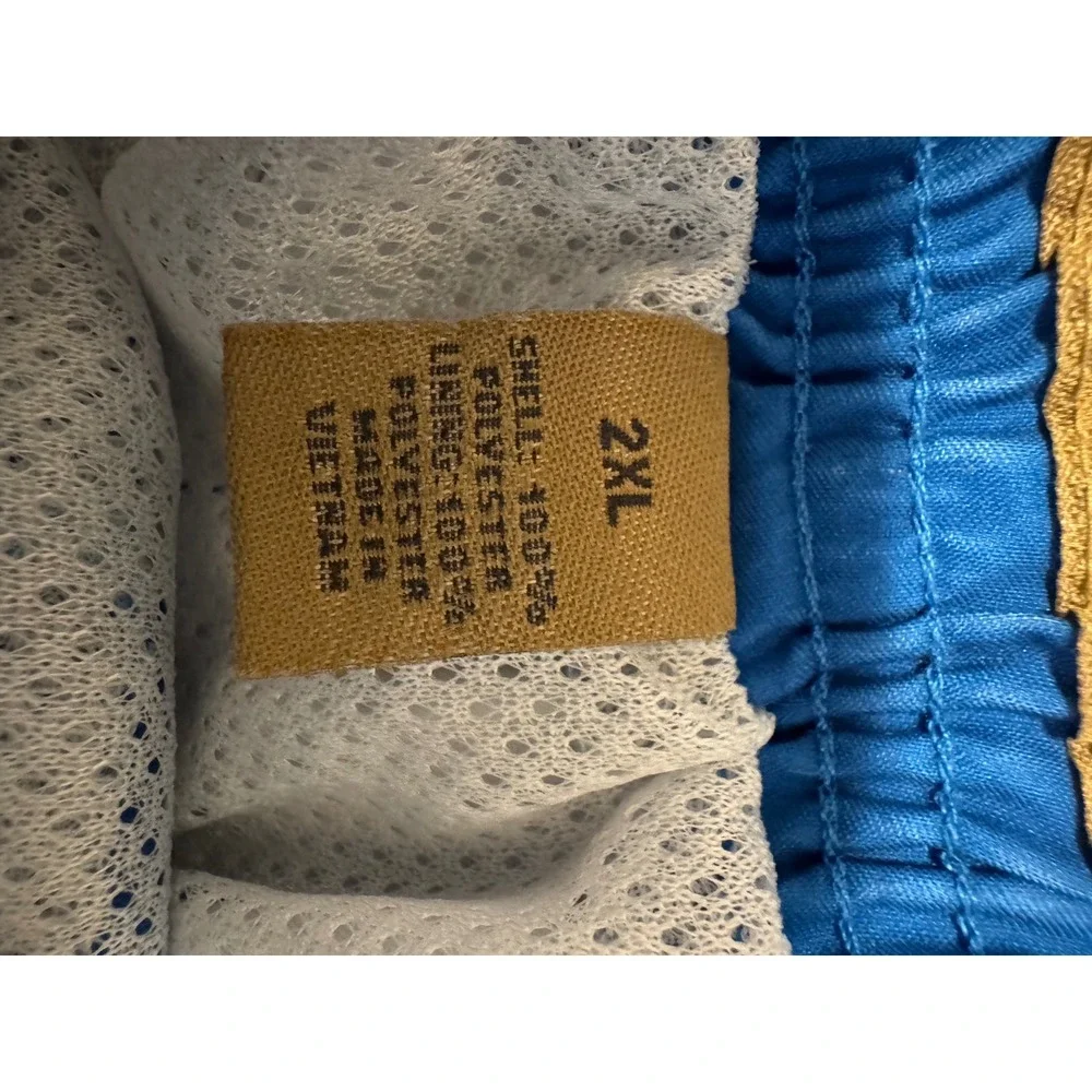 The Foundry Supply Co Mens 2XL Blue Shark Print Swim Trunks  Pocket Mesh  Lined‎