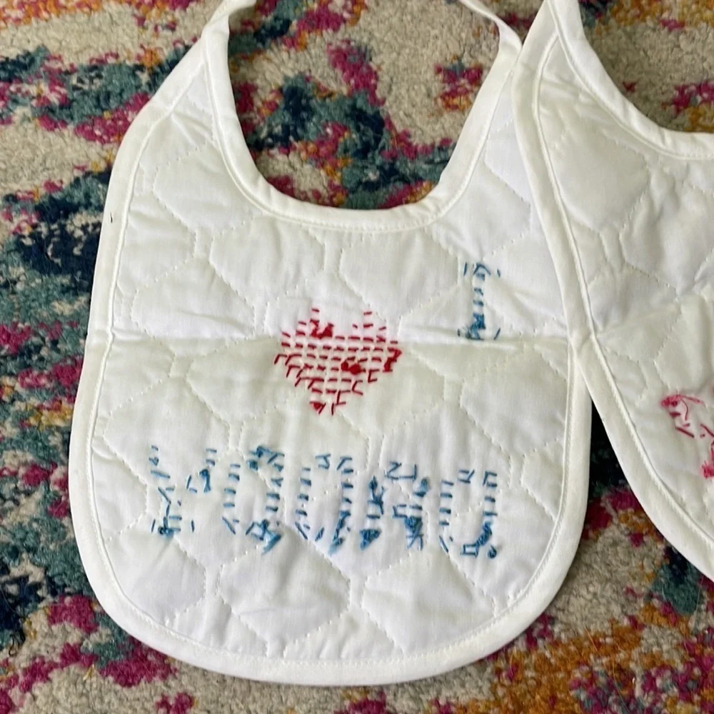 Vintage white bibs