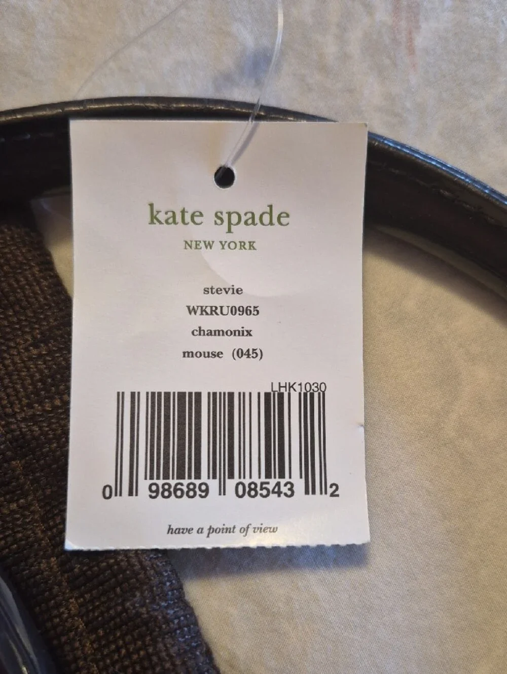 Kate Spade Stevie Chamonix Mouse Tote w/ light grey quilted fabric outside