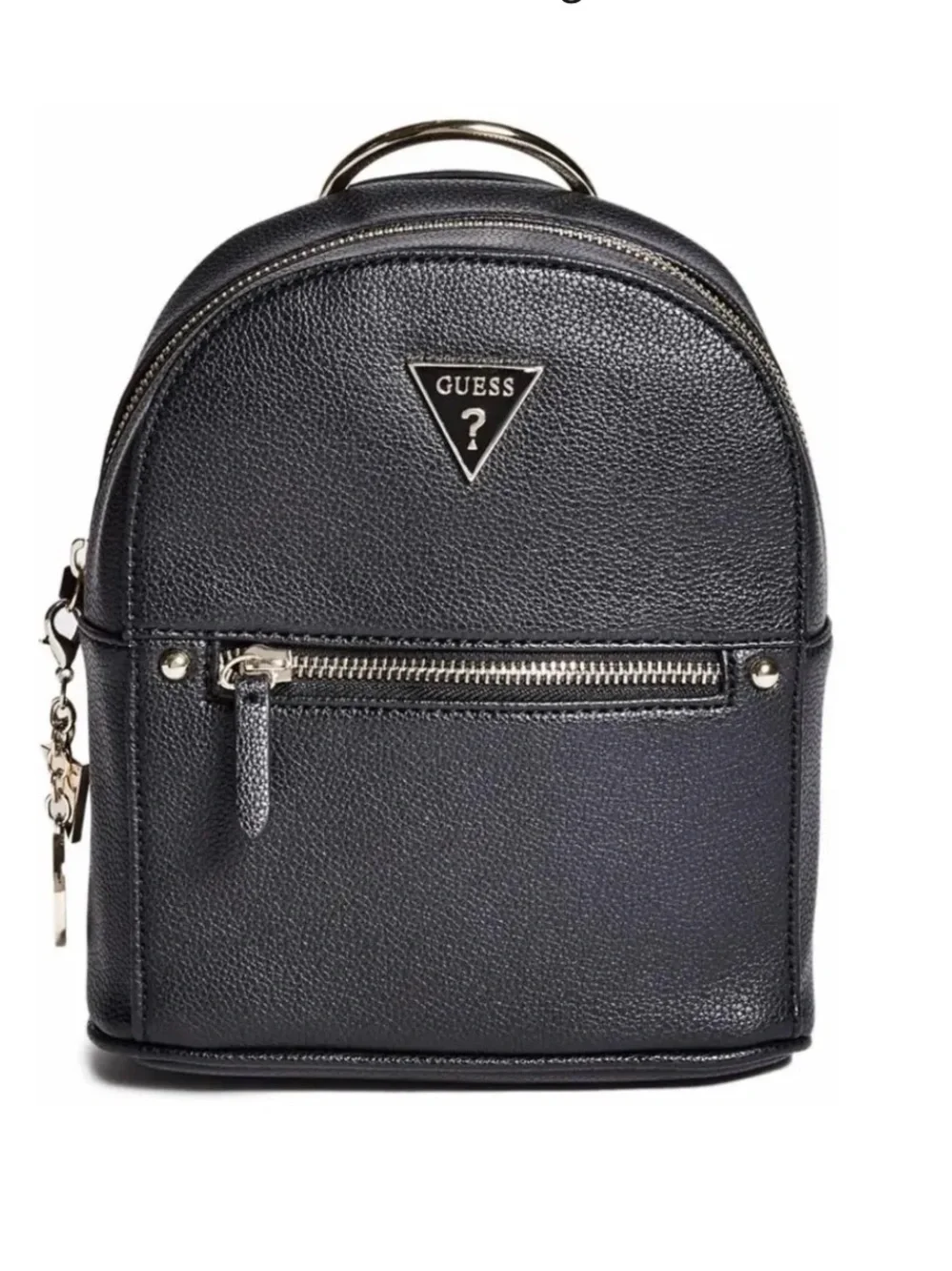 Guess 2 in 1 Black Mini Backpack with Silver Hardware