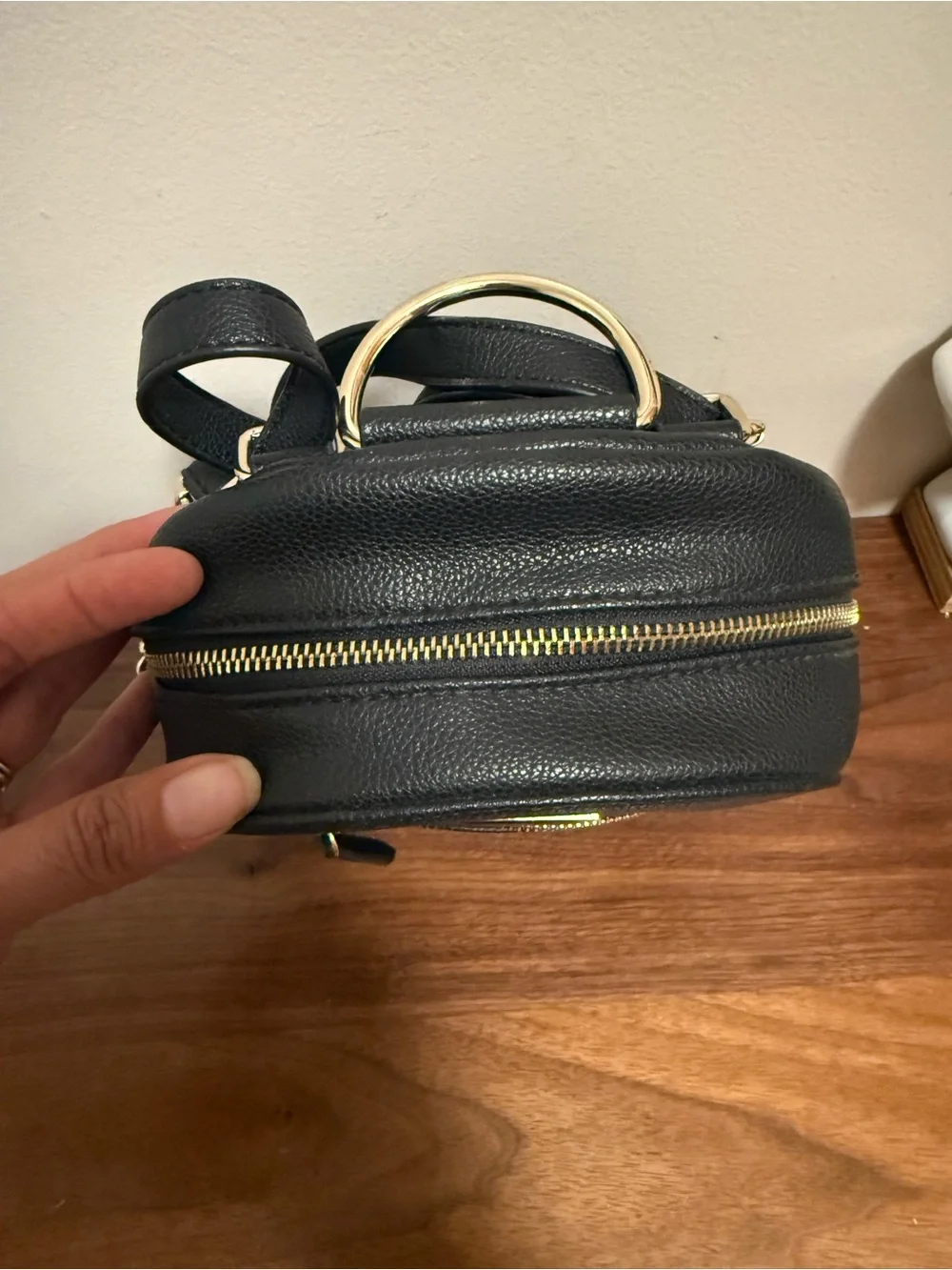 Guess 2 in 1 Black Mini Backpack with Silver Hardware