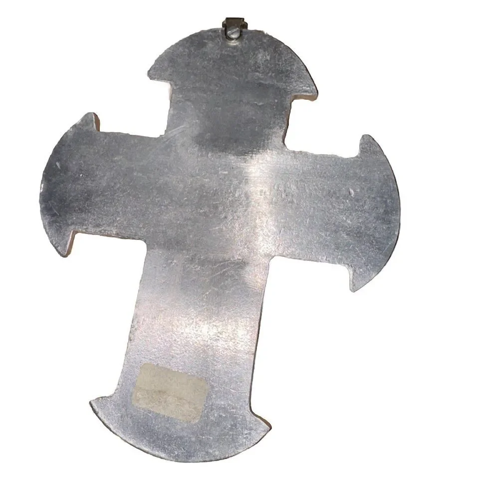 Solid Metal Pewter Cross Wall Hanging 8.5