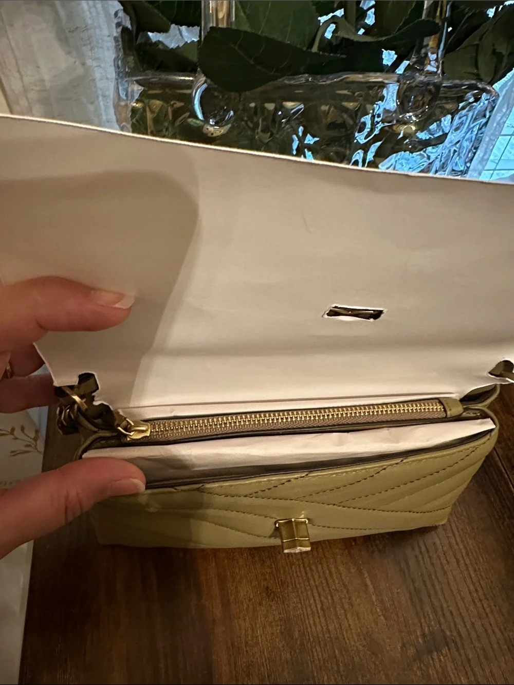 Tory Burch compact chevron