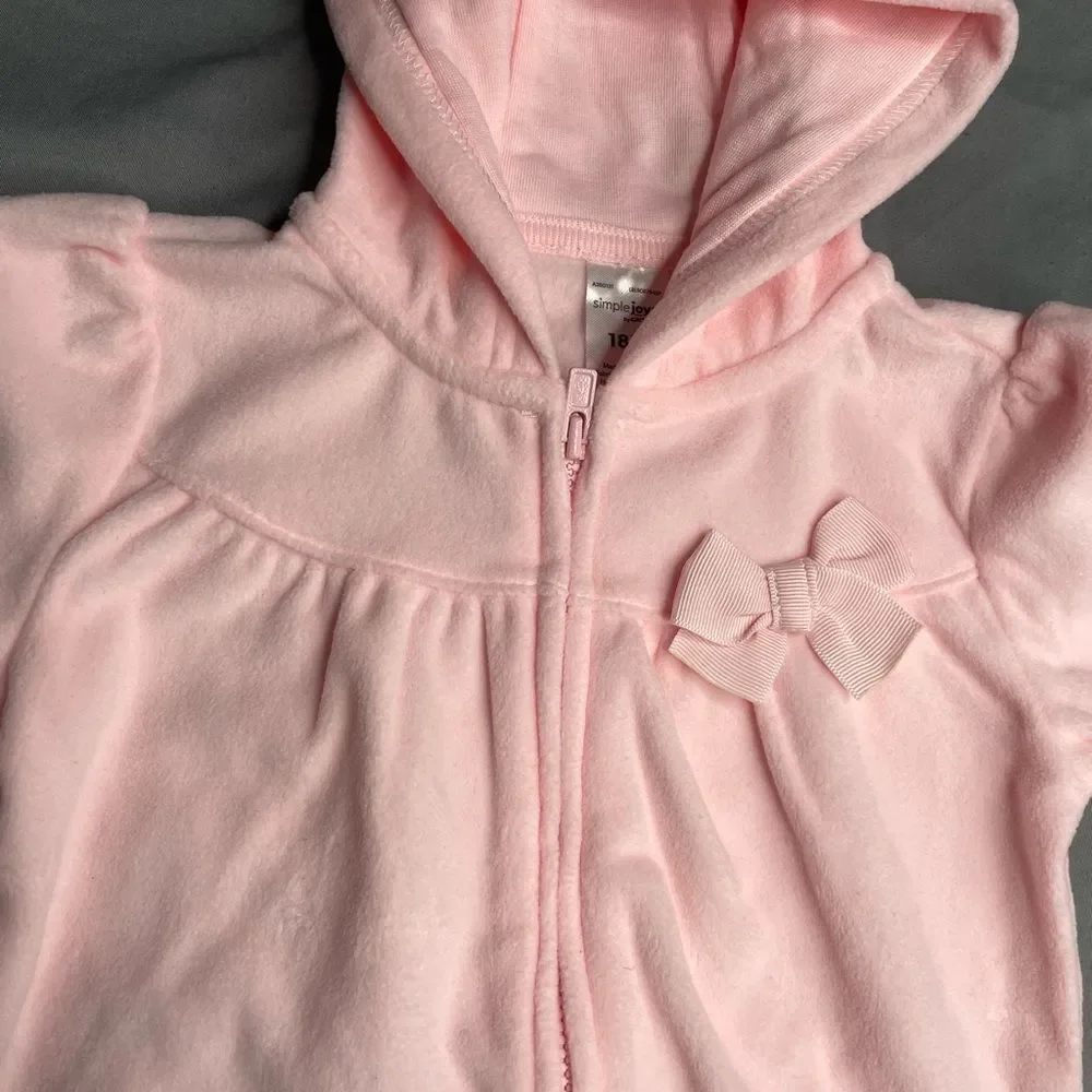 Carter's Pink and Gray Hoodies with Bow and Heart