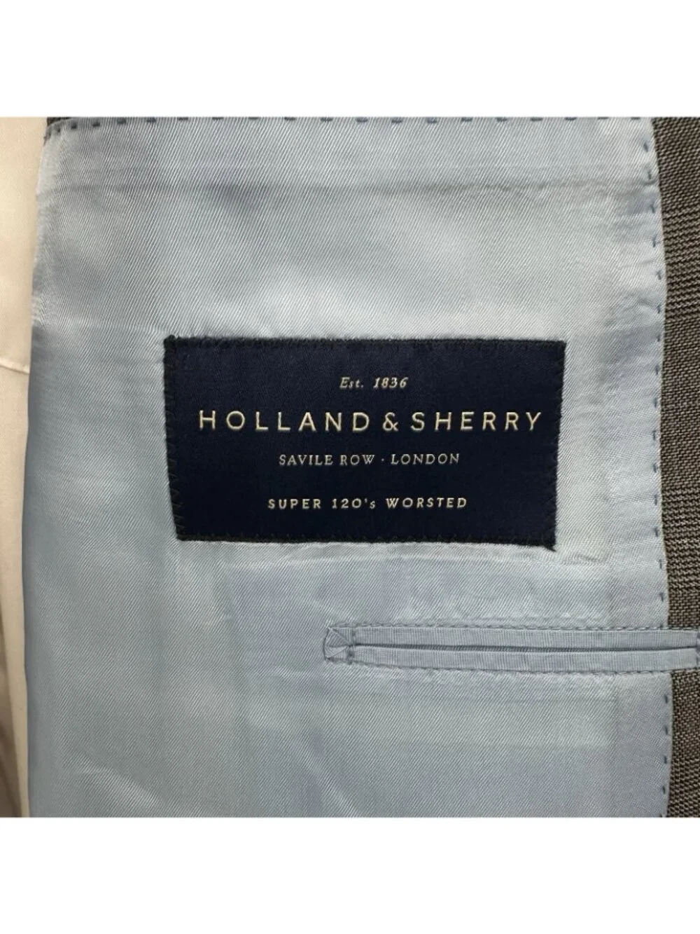 HOLLAND & SHERRY super 120s wool sport coat jacket 40R glen plaid quiet luxury