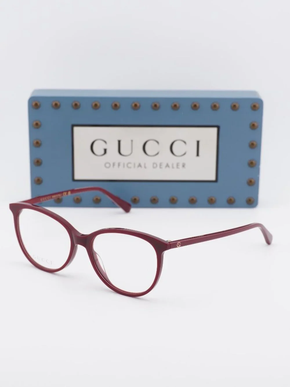 Gucci GG0550O 011 Cat Eye Eyeglasses - Burgundy 53mm