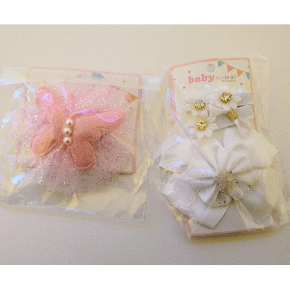 D'Bello Accessories Infant/Girls Hair Clip Baby Butterfly Star Sparkle Set Of 5