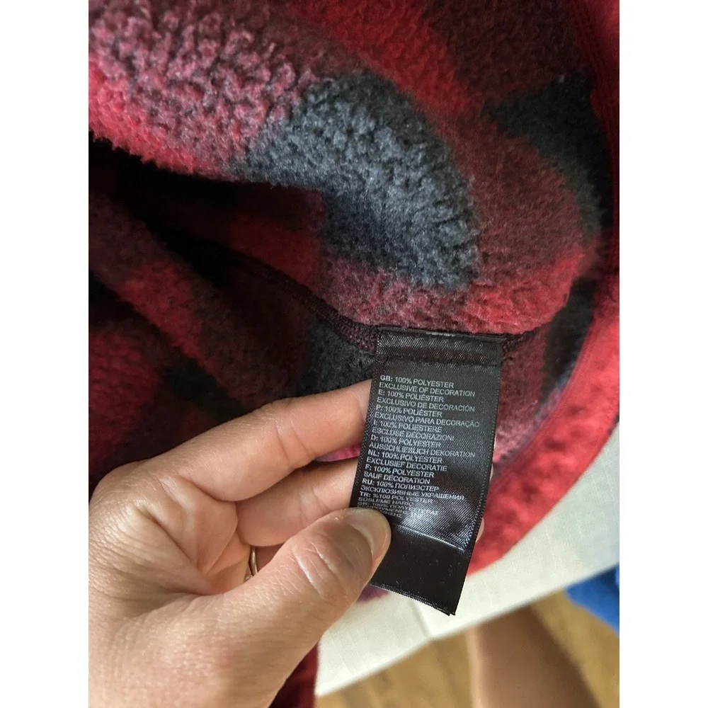 The North Face Gordon Lyons Jacket Men XL 1/4 Zip Fleece Buffalo Plaid Novelty