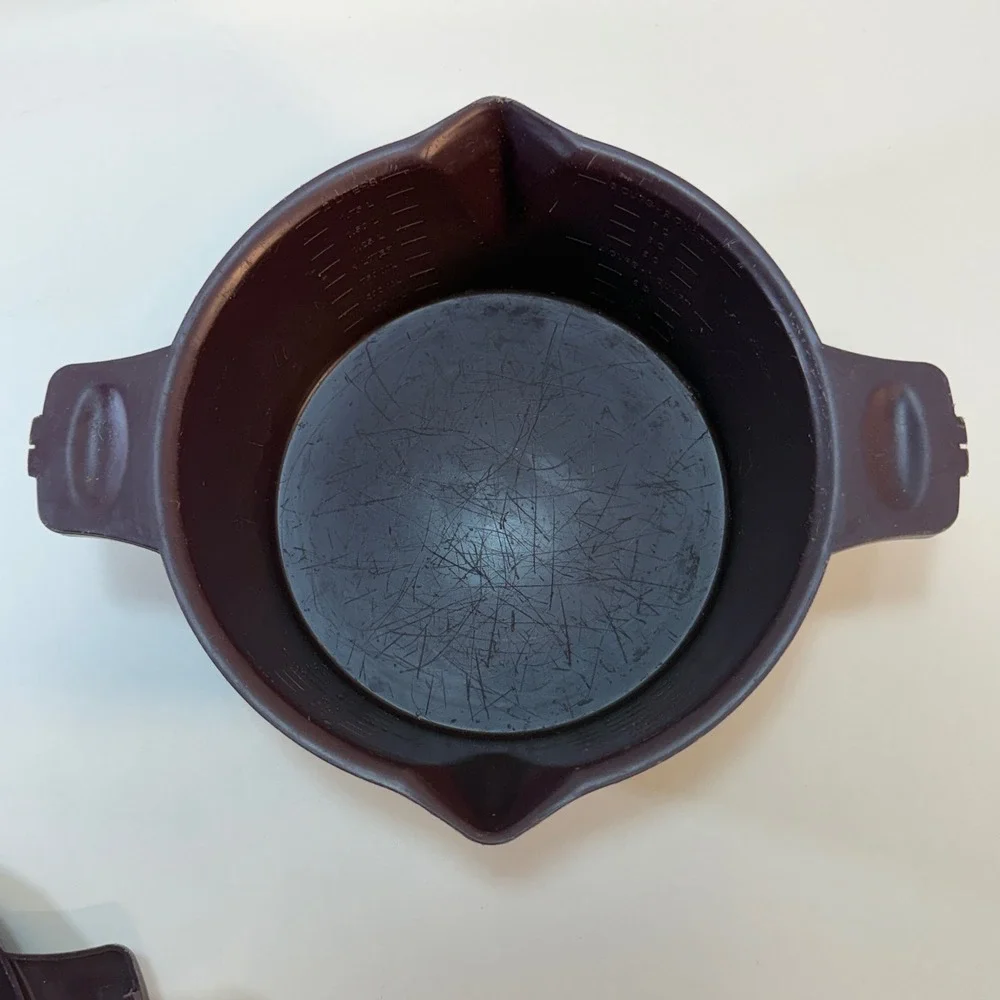 Pampered Chef Rice Cooker Plus 2 Quart Dark Purple Microwave Steamer 8 Cup READ
