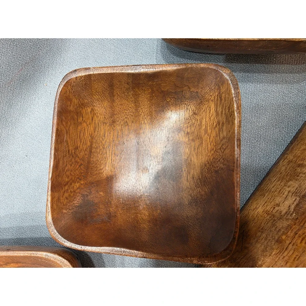 Vintage handcrafted acacia