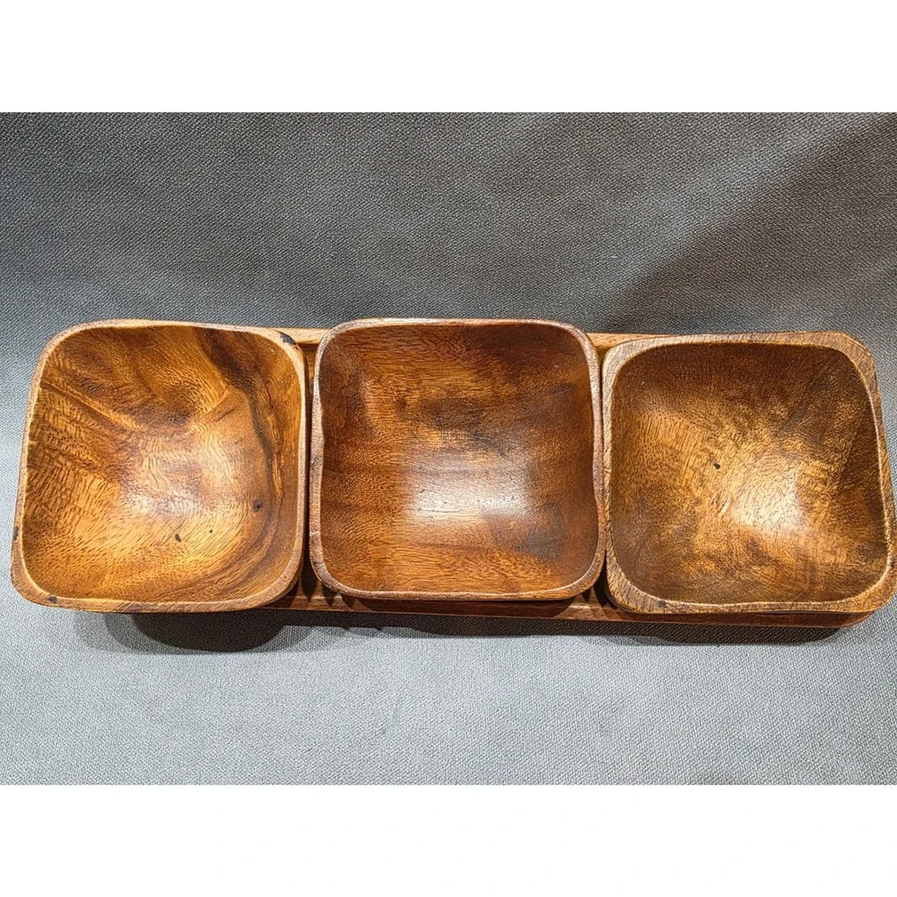 Vintage handcrafted acacia