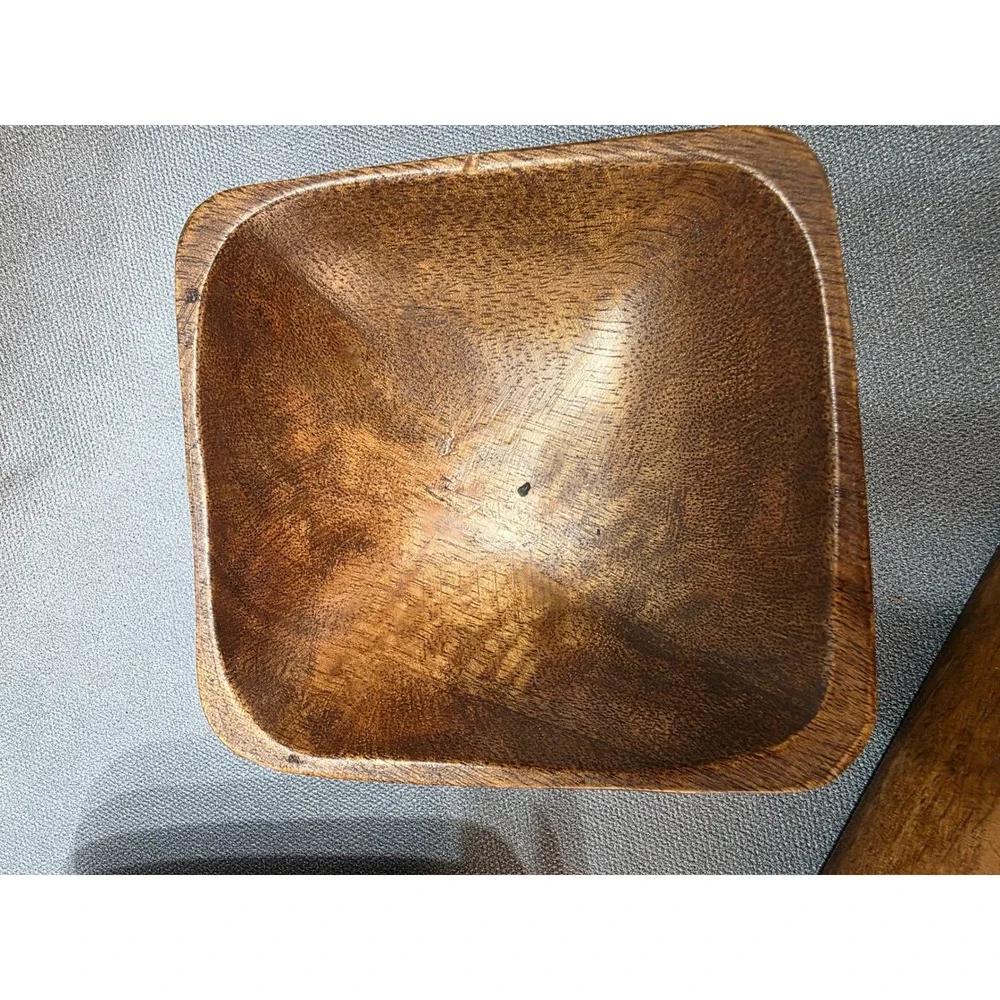Vintage handcrafted acacia
