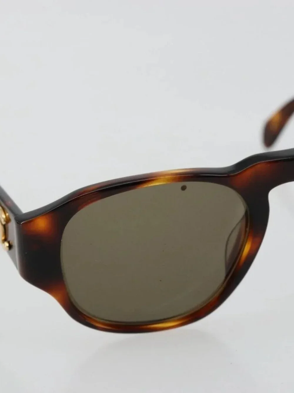 CHANEL COCO Mark Sunglasses plastic Brown CC Auth 178796