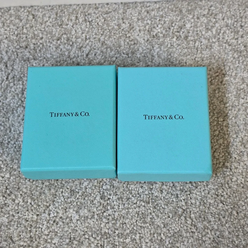 Tiffany & Co Blue Jewelry Box and Pouch Set of 2 Authentic Packaging