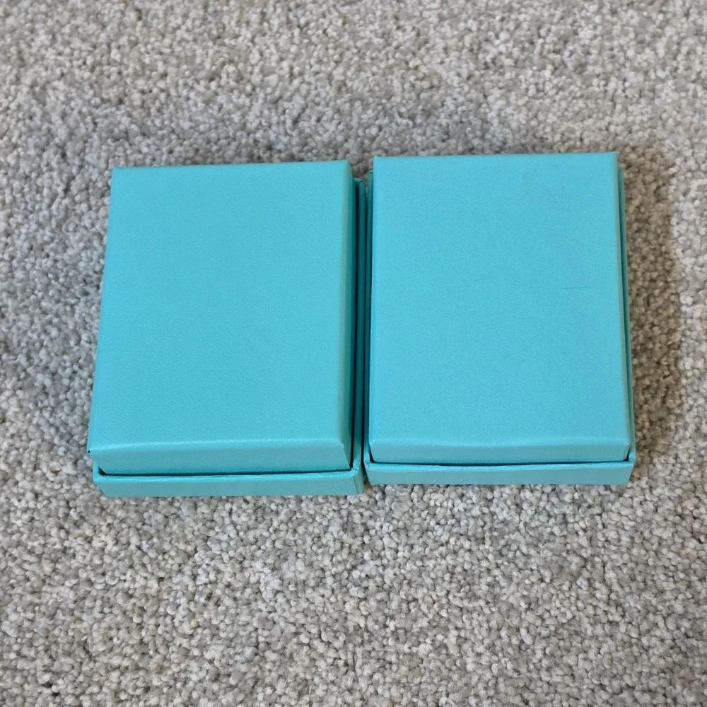 Tiffany & Co Blue Jewelry Box and Pouch Set of 2 Authentic Packaging