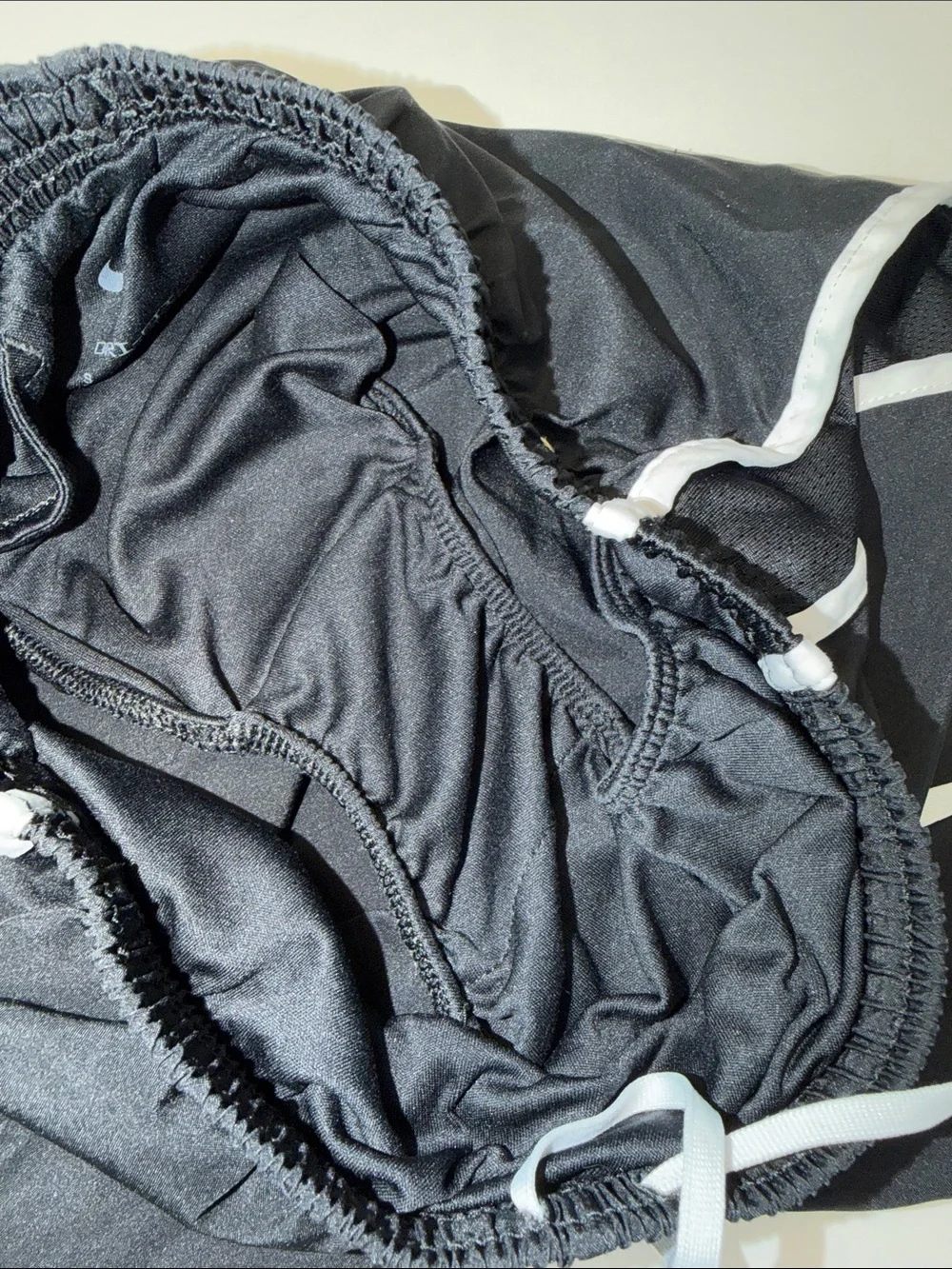 Girls Nike Black Shorts with White Trim and Swoosh