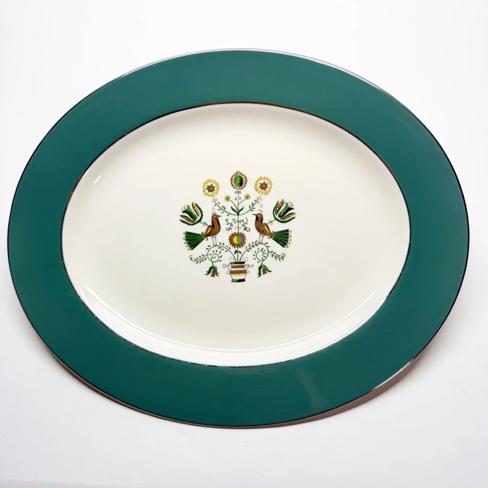 Vintage Homer Laughlin Cavalier Eggshell Persian Garden Platter 11.75” E56N5
