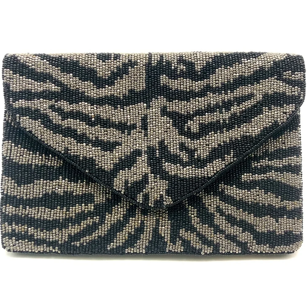 Handmade Beaded Animal Print Clutch or Crossbody