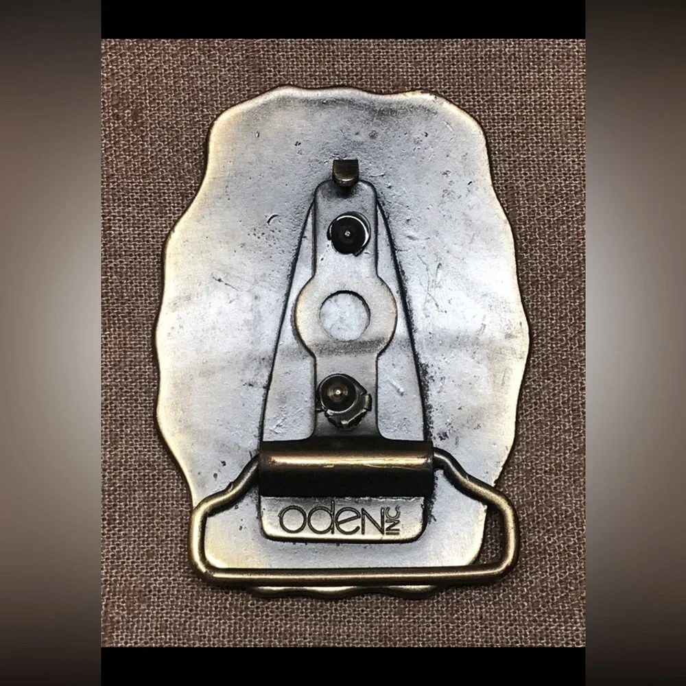 Vintage Oden Inc CHUCK Name Plate Belt Buckle with Original Box