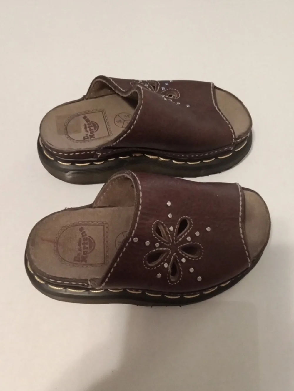 Dr Martens Vintage Kids Girls Sandals Slip On Chunky Flower Open Toe Size 12.5