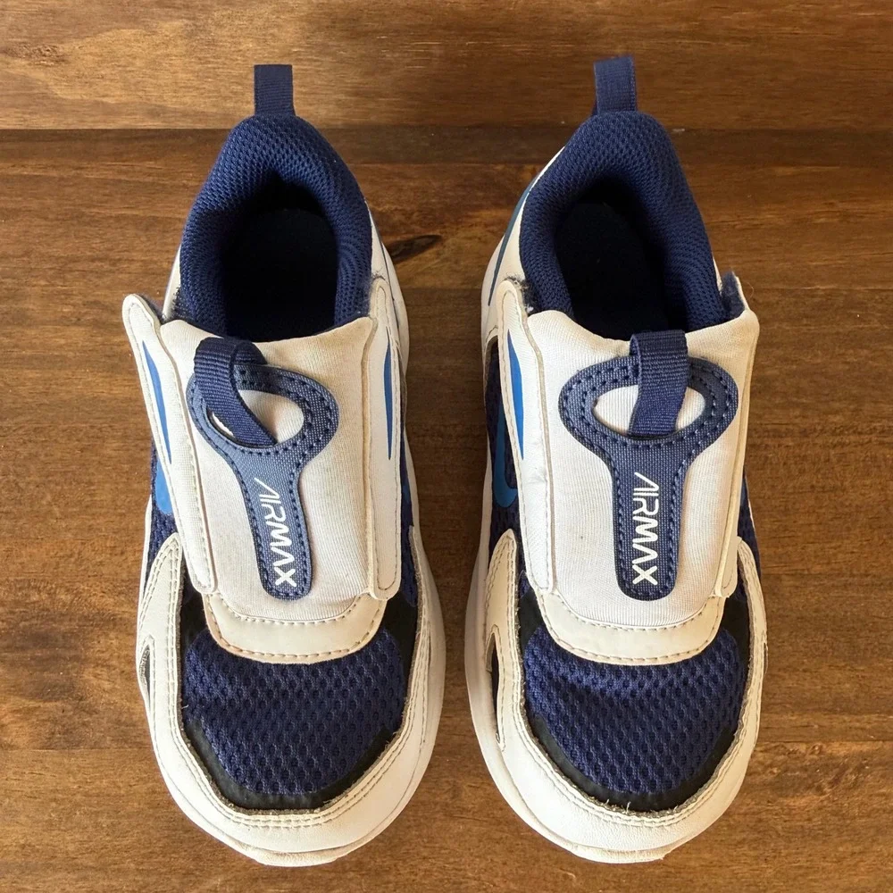 Nike Air Max Bolt TD Kids Sneakers White Blue CW1629-400 Size 10C