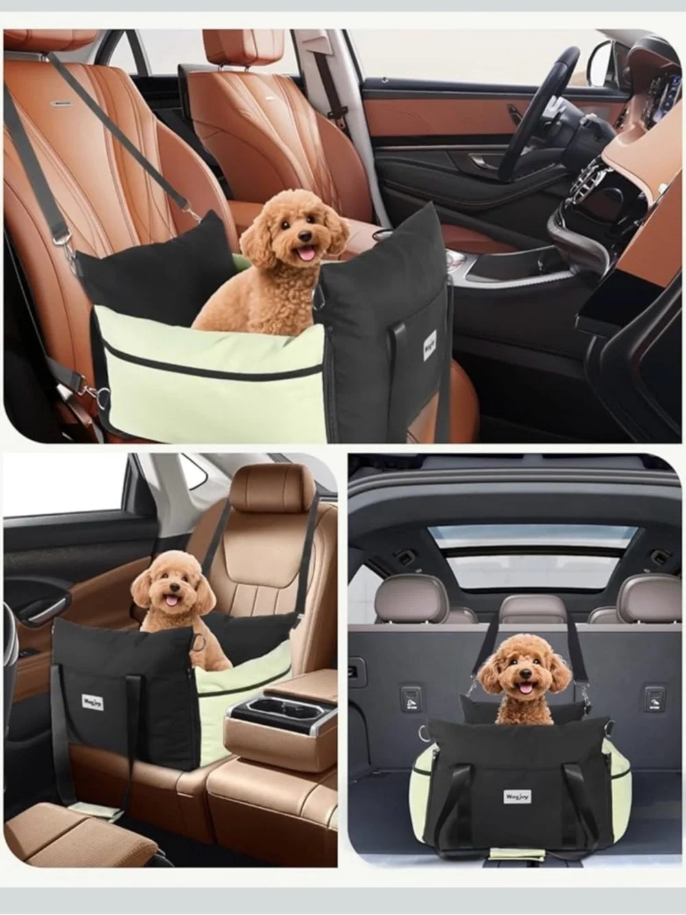 Premium Green and Black Dog Travel Carrier - Comfortable Pet Tote