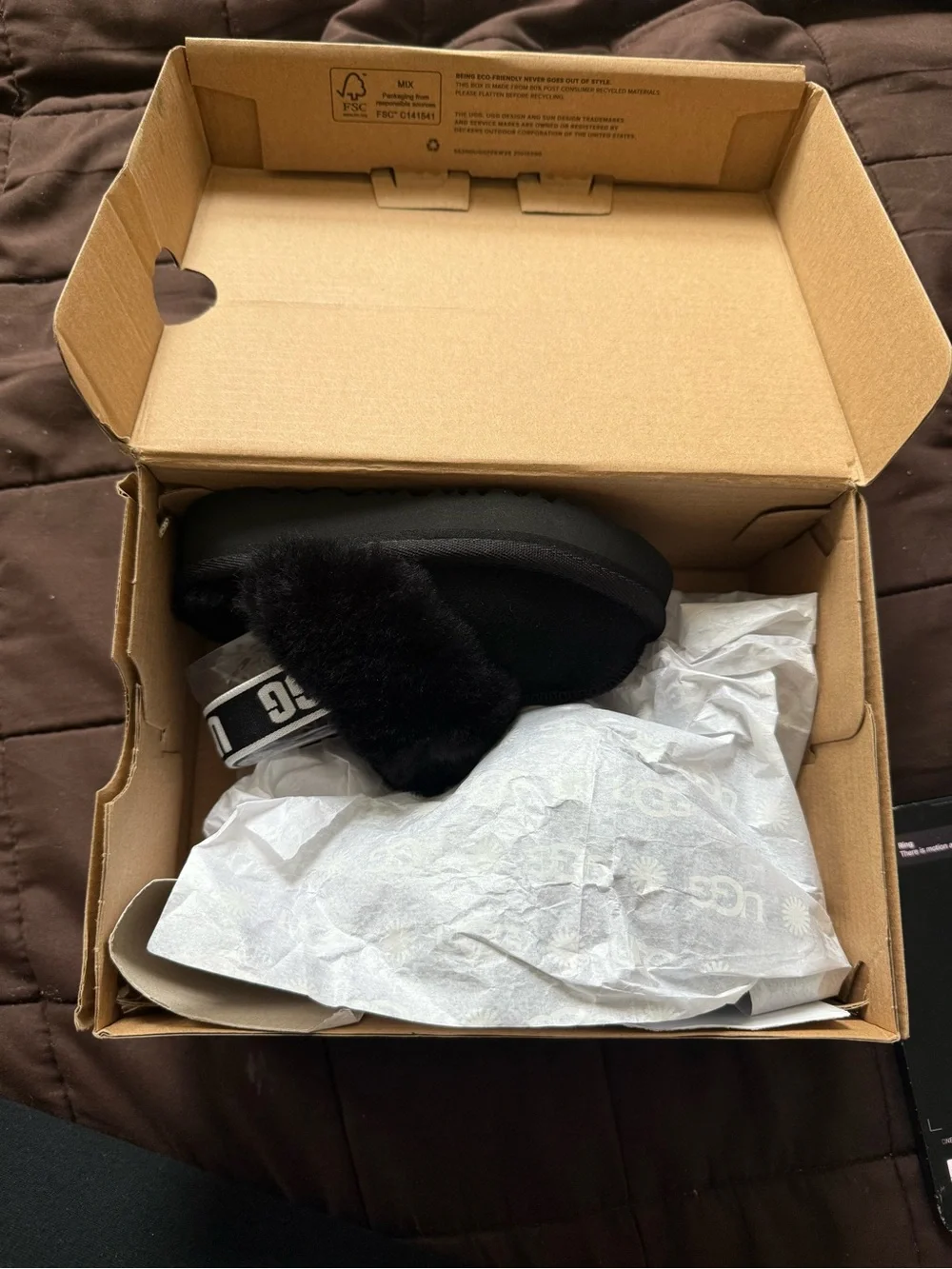 UGG Black Slip-On Mules with Branded Elastic Strap