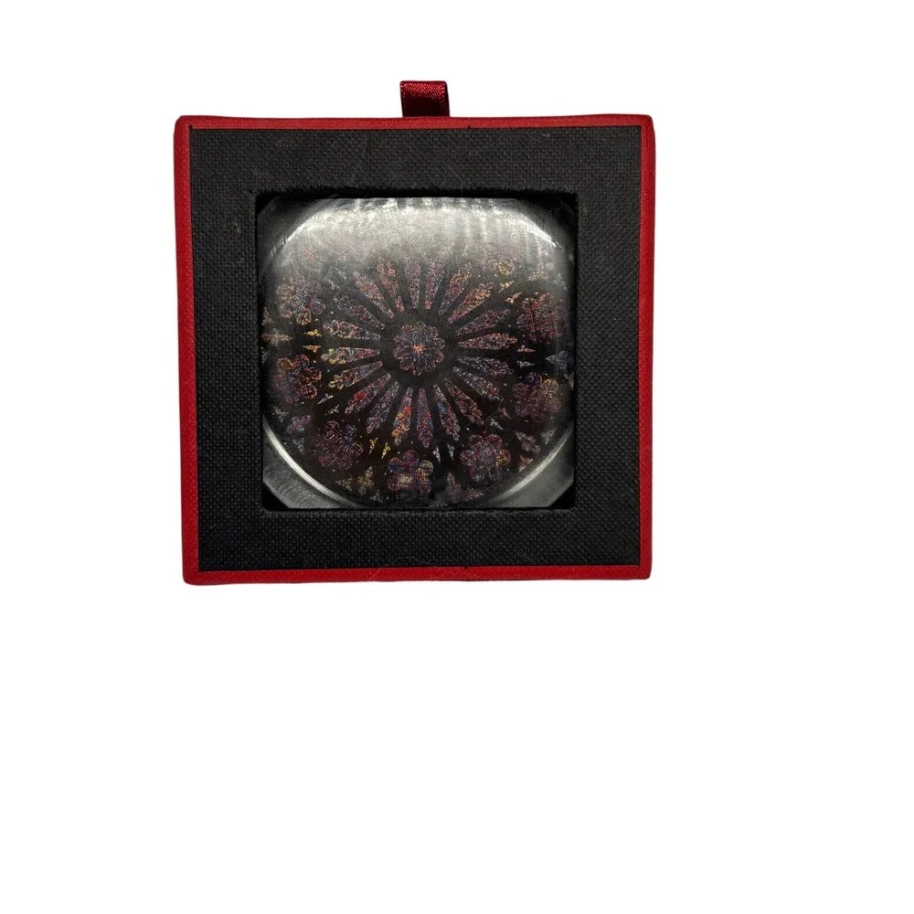 Decorative Glass Coaster Rose Window Design Gift Boxed