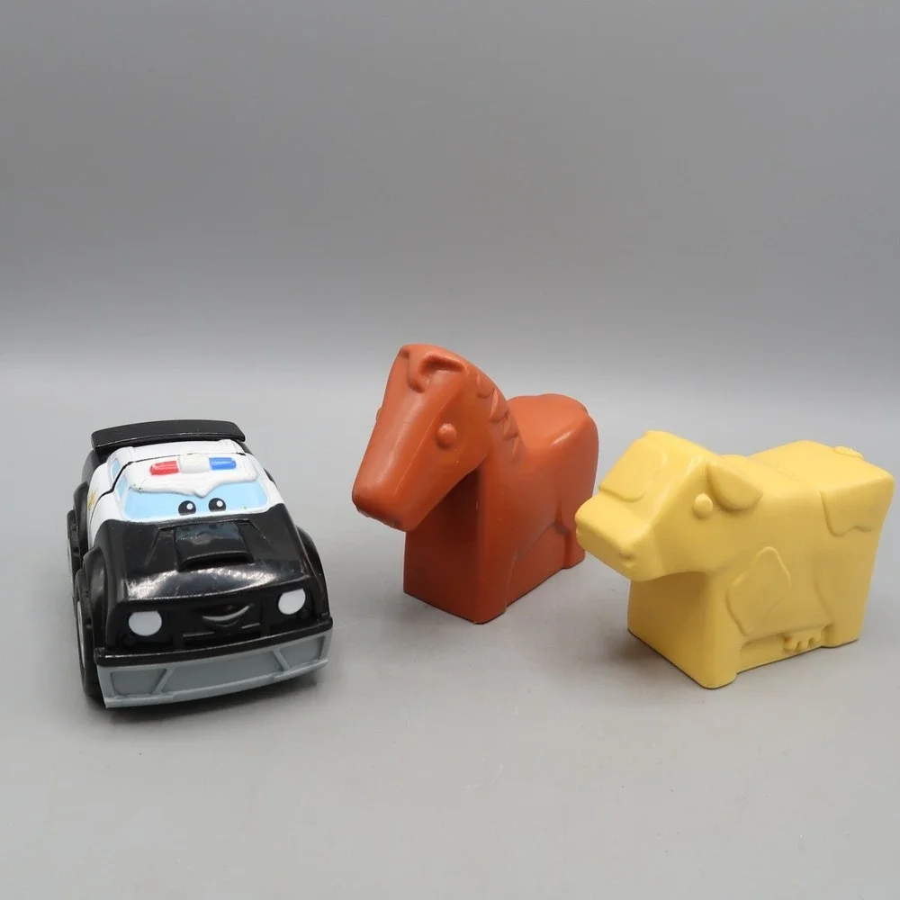 Mega Bloks First Builders Cop Police Car & Cow Horse Animal lot