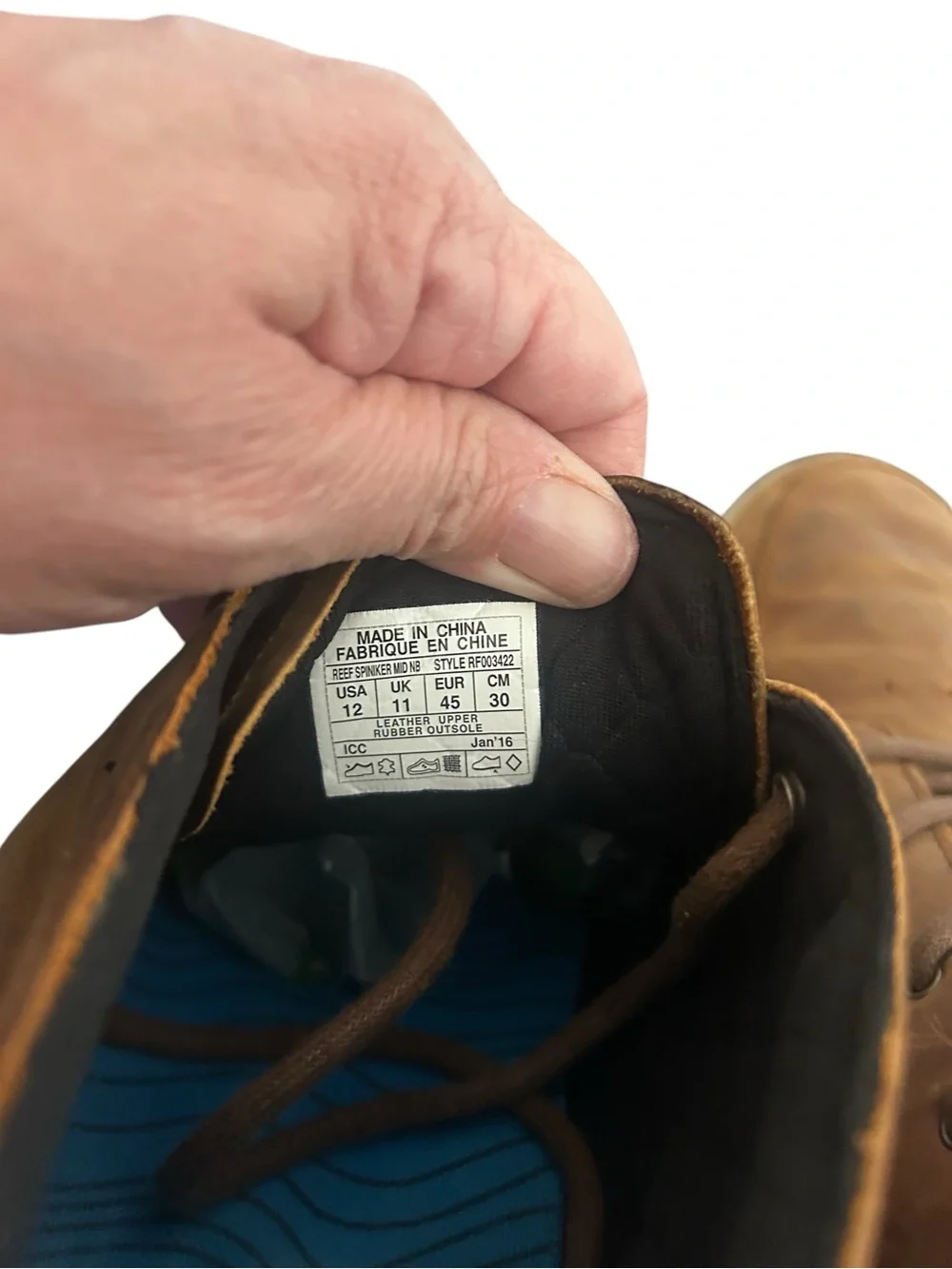 Reef Spiniker Mid NB Leather Chukka Boots Brown Mens Size 12