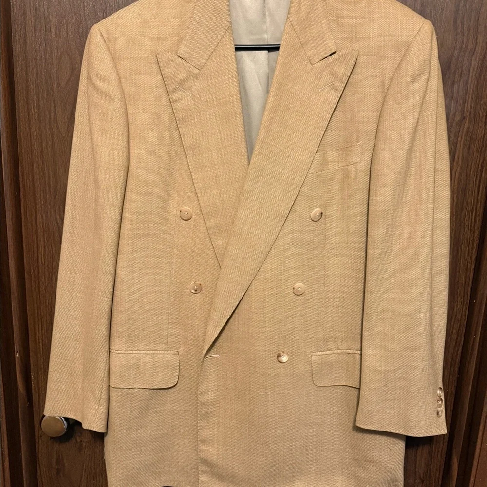 Ermenegildo Zegna Double-Breasted Sport Coat Khaki/Tan/Beige