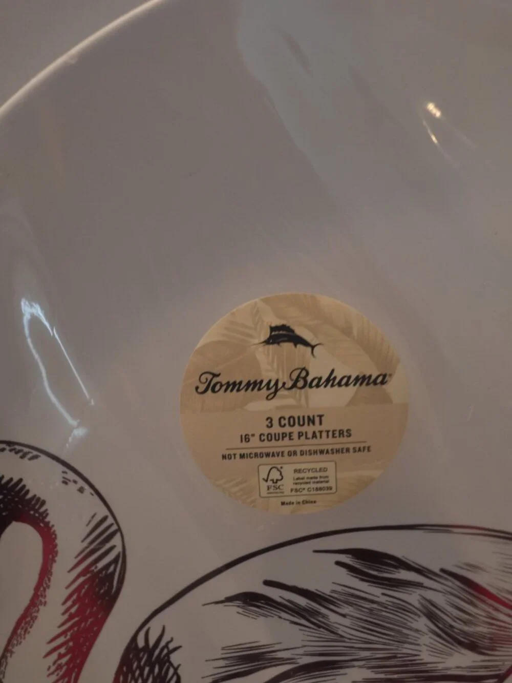 Tommy Bahama 16 inch Platters Pack of Three NWT