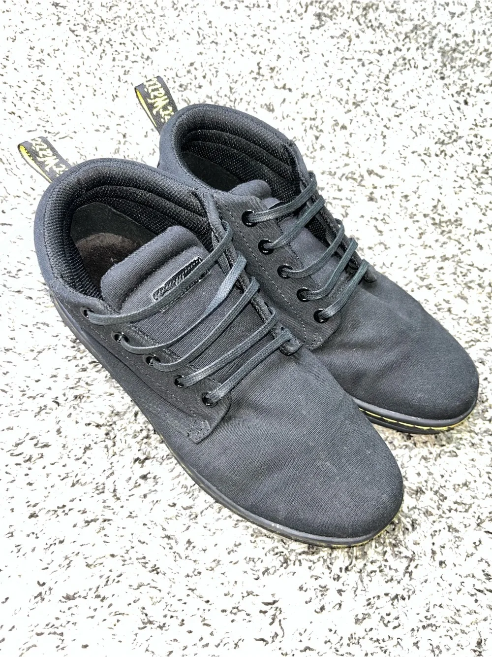 Dr. Martens Men’s Black Canvas Lace-Up Sneakers US 8 UK 7 EU 41 Rubber