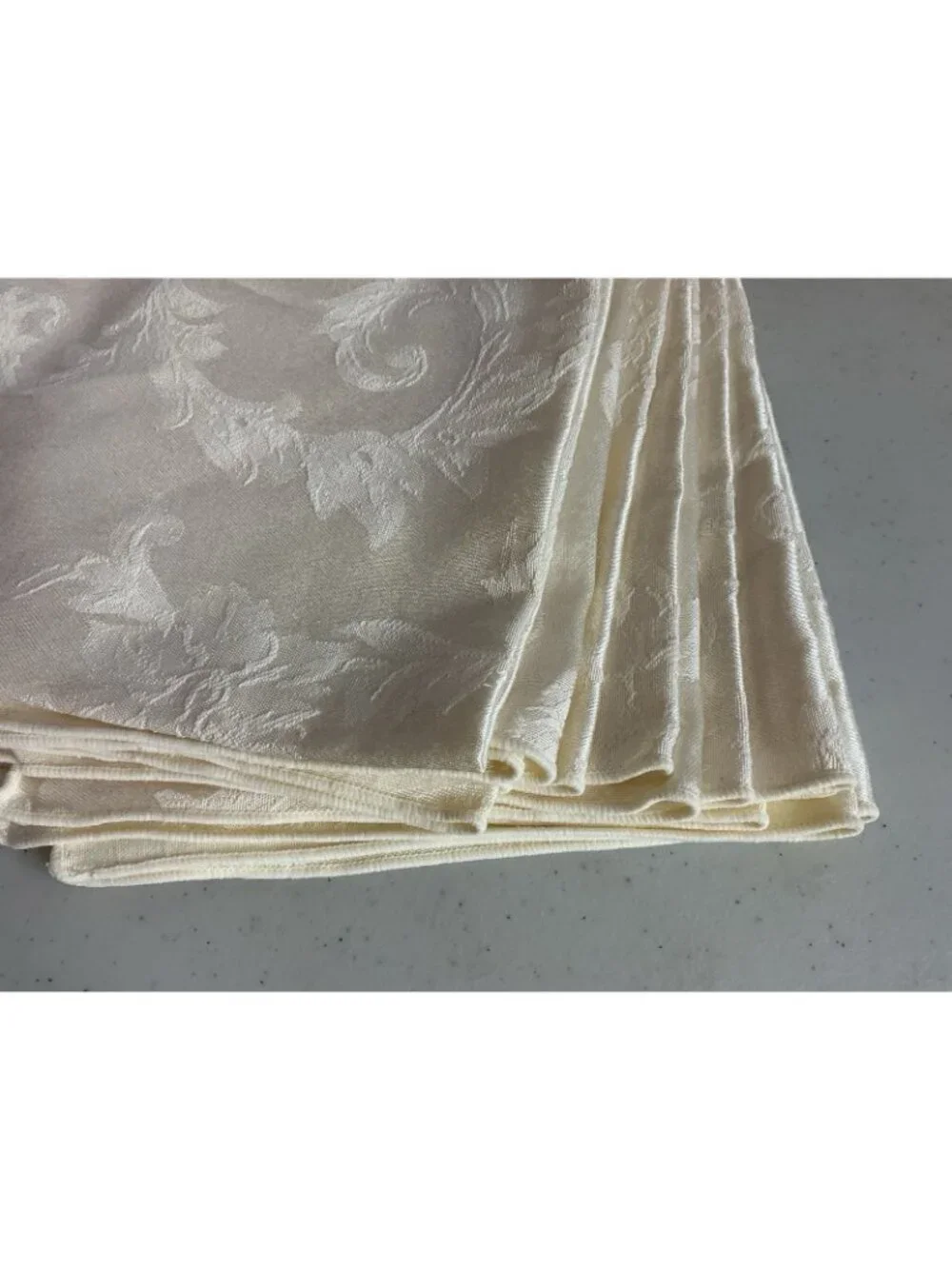Vintage Ivory Damask Table Napkins Lot of 8