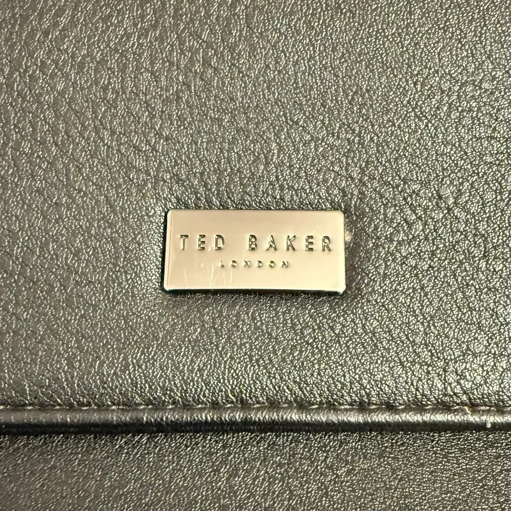Ted Baker Messenger Bag Briefcase Laptop Faux Leather Professional Unisex Black