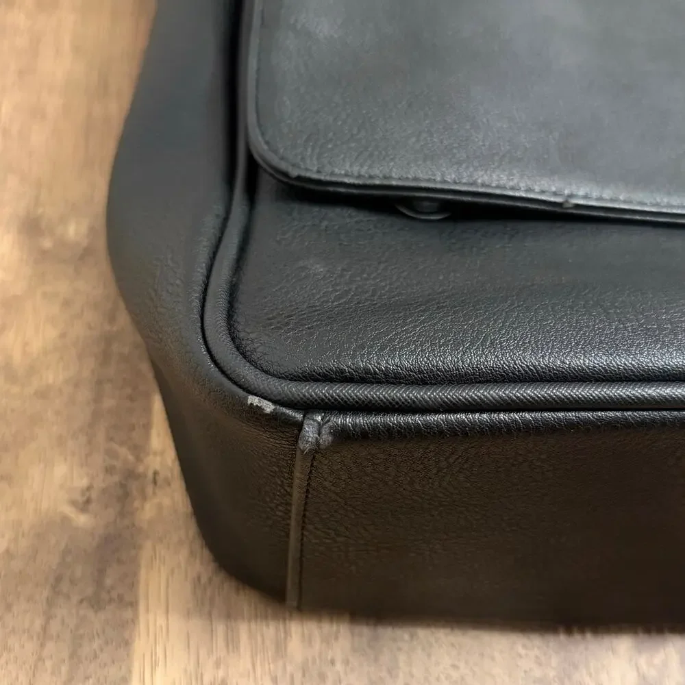 Ted Baker Messenger Bag Briefcase Laptop Faux Leather Professional Unisex Black