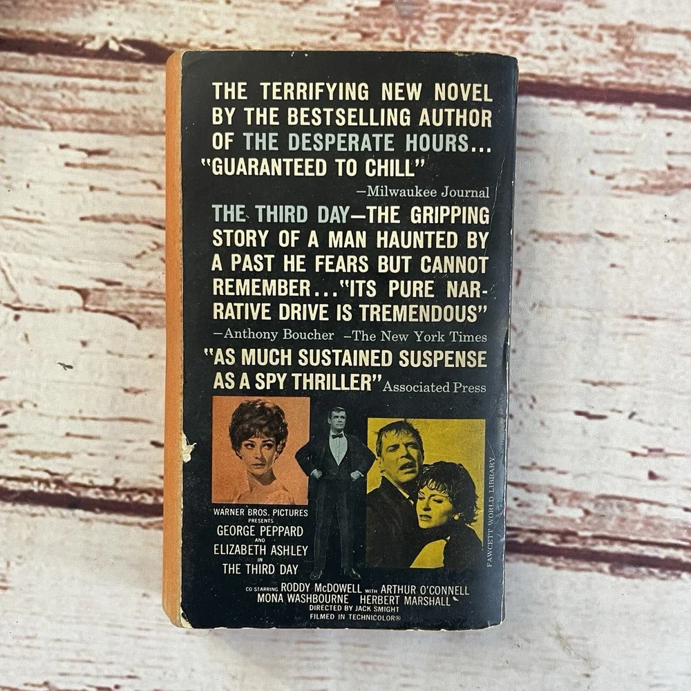 THE THIRD DAY Joseph Hayes THRILLER Man With Amnesia May‎ Be Murderer Paperback