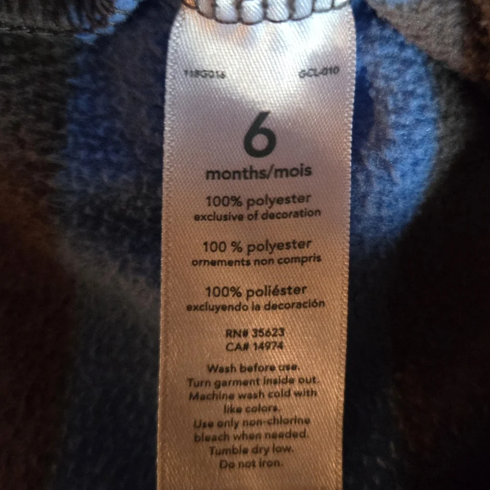 Carter's, Striped Blue and Black Kids One Piece/Sleeper- Size 6mos