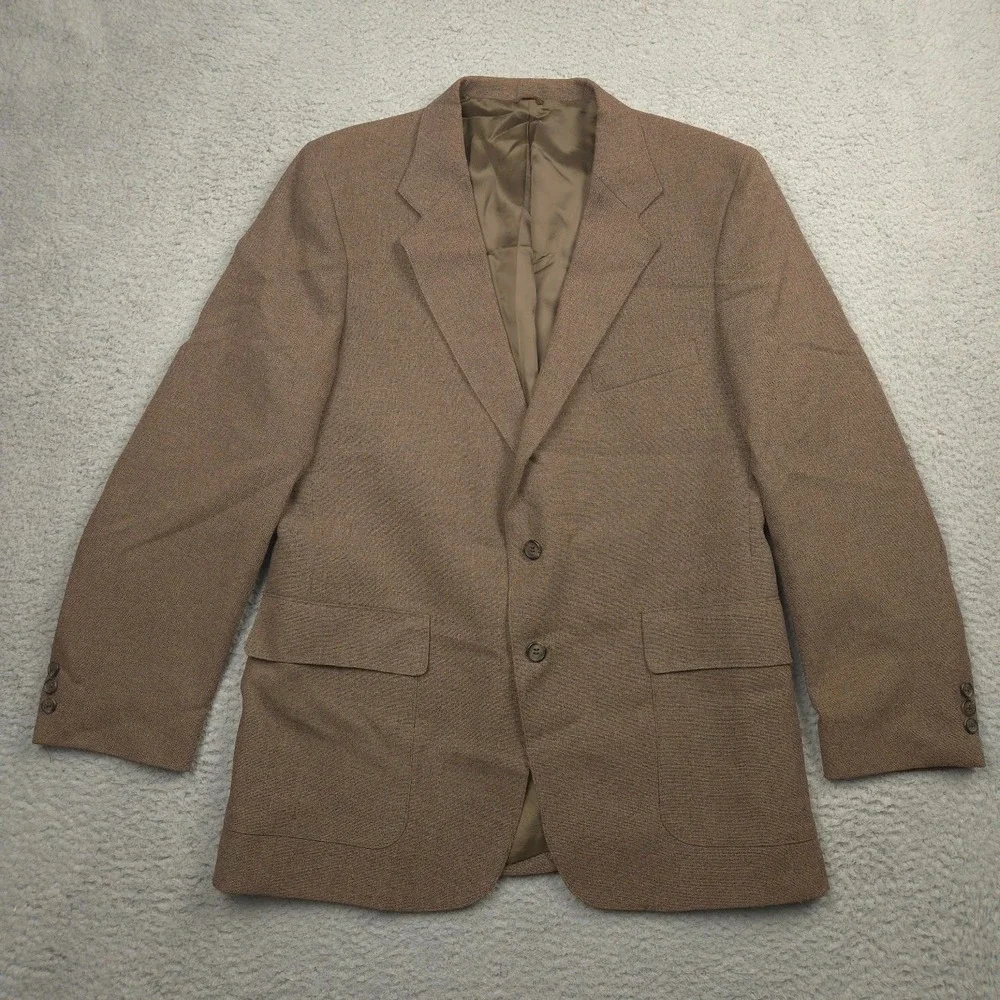 Vtg Levis Action Suit Blazer Jacket Mens 44R Brown STA-Prest Wool
