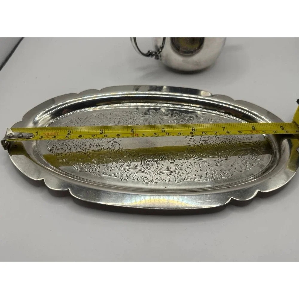 Sheridan Silverplated Sugar Bowl with‎ Lid & Tray Set, Vintage 10