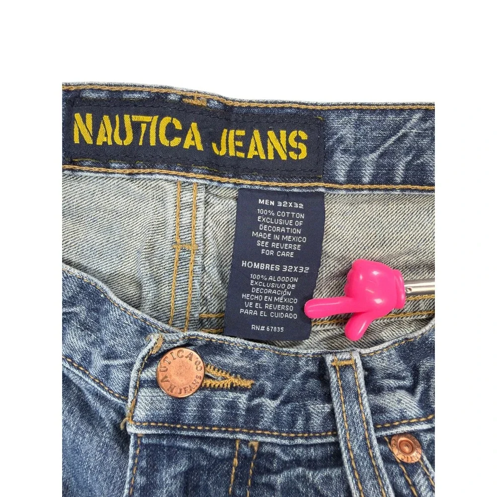 Nautica Jeans Co Men's 32x32 Blue Denim Relaxed Fit Straight‎ Leg Y2K Vintage