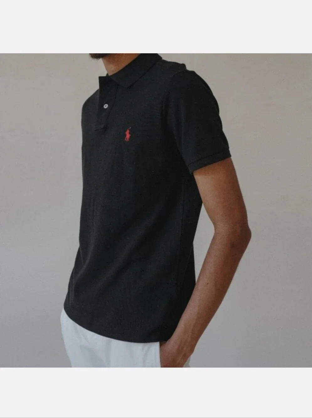 Polo Ralph Lauren Men's Classic Fit Short Sleeve Polo Shirt Black Large L #74