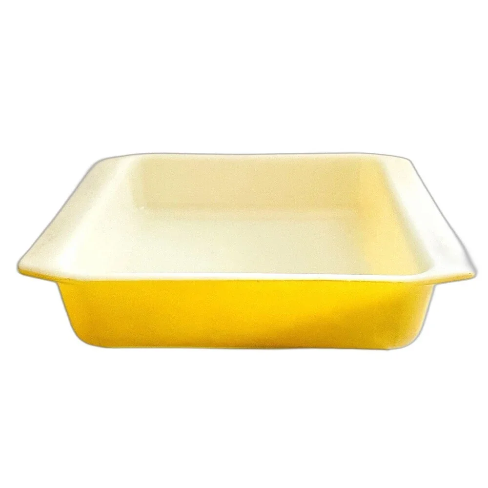 Vintage Pyrex 922 Square Cake Brownie Pan Yellow 8x8x2