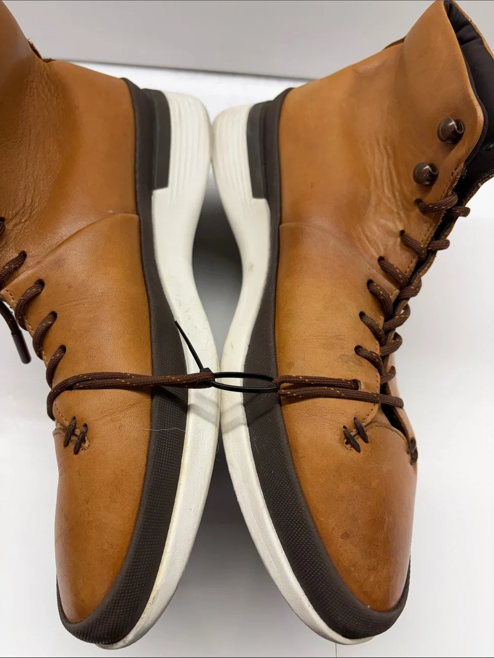 Used Wolf & Shepherd Men's Brown Leather High-Top Boots Size 10