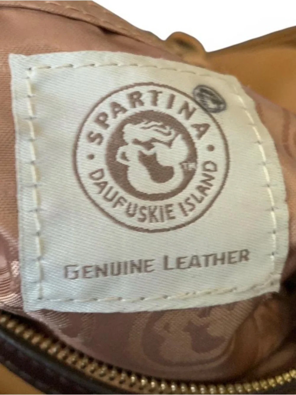 Rare Spartina 449 Tan Leather Handbag with Leopard Accents