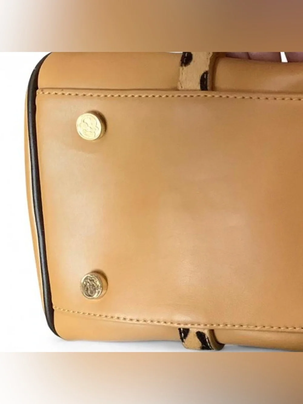 Rare Spartina 449 Tan Leather Handbag with Leopard Accents